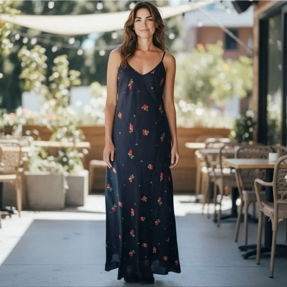 NEW- Floral Black Maxi Dress